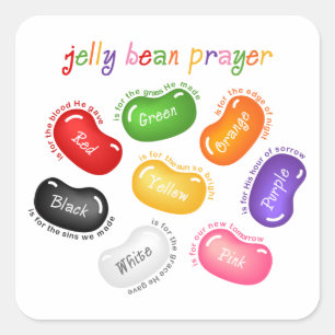 Cuadrada Jelly Bean Prayer Pegatina