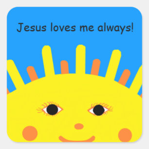 Cuadrada Jesús Siempre Me Ama Pegatina