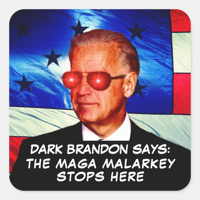 Cuadrada Joe Biden como Pegatina de Dark Brandon (Anverso)
