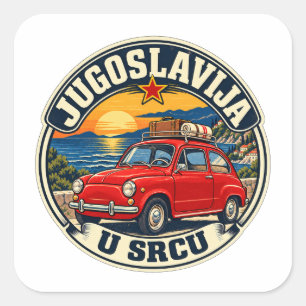Cuadrada Jugoslavija U Srcu - Fico Yugoslavia Pegatina Vint