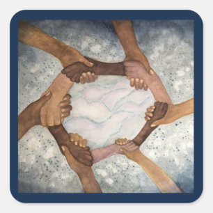 Cuadrada Juntos Somos Un Pegatina