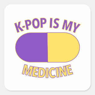 Cuadrada K-Pop es mi Pegatina de Medicina