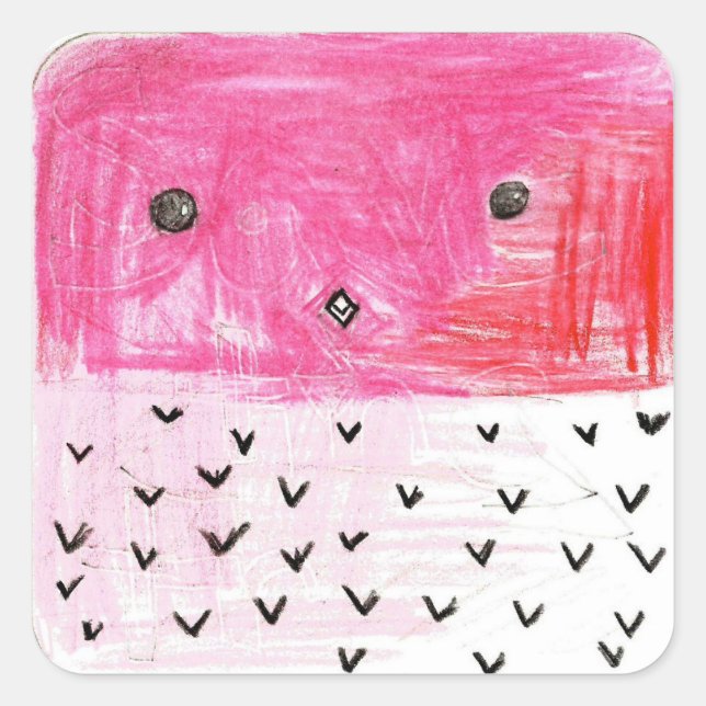 Cuadrada Katie: Pegatina cuadrado (Anverso)