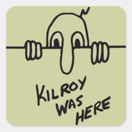 Cuadrada Kilroy Estaba Aquí Pegatina