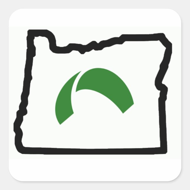 Cuadrada Kite Oregon Pegatina (Anverso)