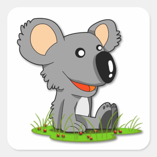Cuadrada Koala Bear Pegatina (Anverso)