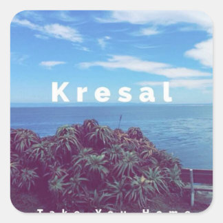 Cuadrada Kresal Llévate a casa pegatina