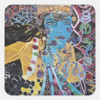 Cuadrada Krishna Pegatina