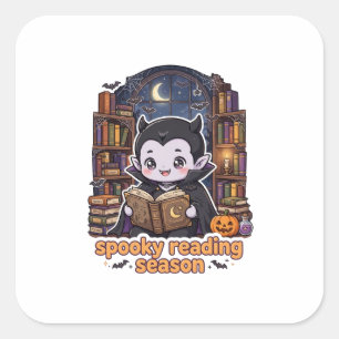 Cuadrada La Biblioteca del Vampiro — Pegatina de libro esto