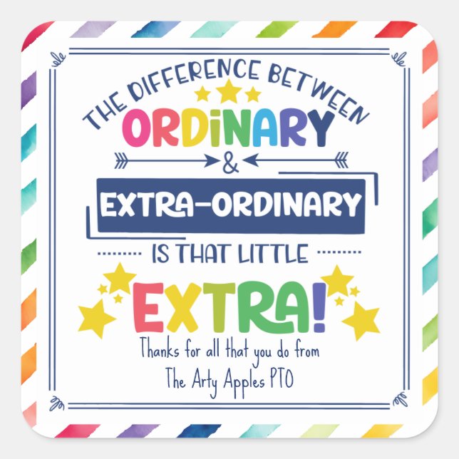 Cuadrada la diferencia entre el pegatina ordinario (Anverso)