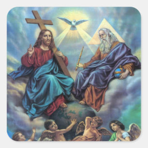 Cuadrada La mayoría del pegatina de la trinidad santa
