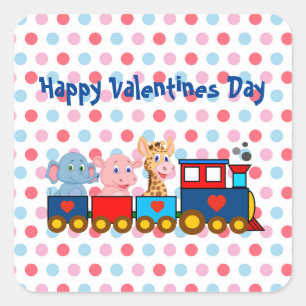 Cuadrada La pegatina del tren del día de San Valentín