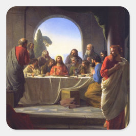 Cuadrada La última cena de Carl Bloch Pegatina
