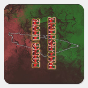 Cuadrada Larga vida al Pegatina Grunge palestino