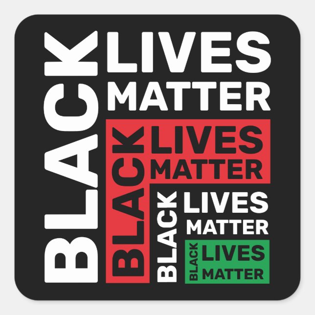 Cuadrada Las vidas negras importan BLM Pegatina de la Plaza (Anverso)