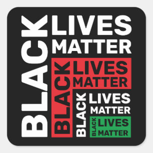 Cuadrada Las vidas negras importan BLM Pegatina de la Plaza