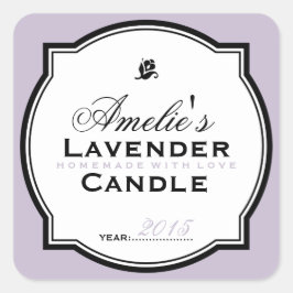 CUADRADA LAVANDA | PEGATINA PERSONALIZADO SOAP & CANDLE
