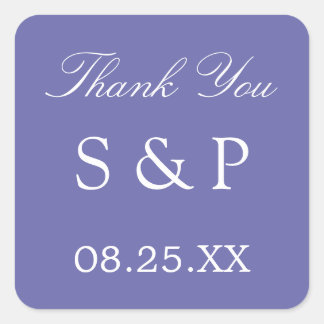 Cuadrada Lavender Wedding Favor Gracias Pegatina