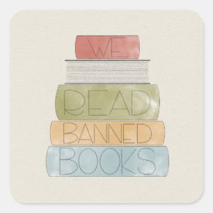 Cuadrada Leemos al Pegatina de Libros Prohibidos