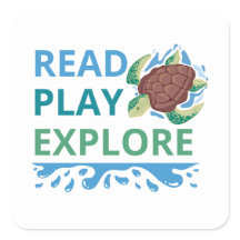 Leer Jugar Explorar Pegatina de lectura para niños