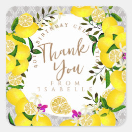 Cuadrada Lemon Birthday Pegatina