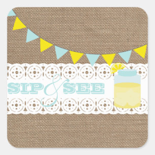 Cuadrada Lemonade Sip Y Ver A Baby Boy Pegatina