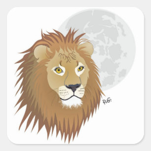Cuadrada León - signo del zodíaco pegatina