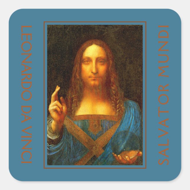 Cuadrada LEONARDO DA VINCI SALVATOR MUNDI Pegatina cuadrado (Anverso)