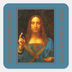 Cuadrada LEONARDO DA VINCI SALVATOR MUNDI Pegatina cuadrado