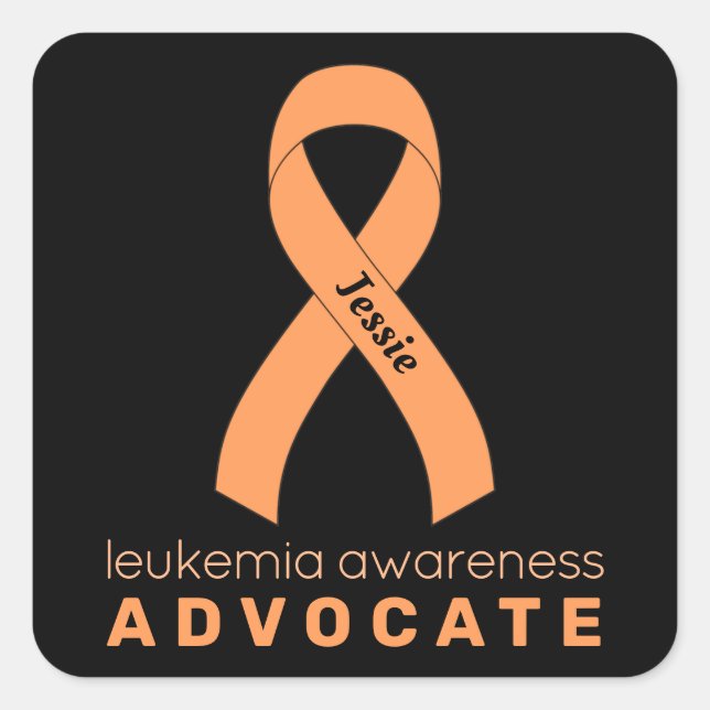 Cuadrada Leukemia Advocate Pegatina de Black Square (Anverso)