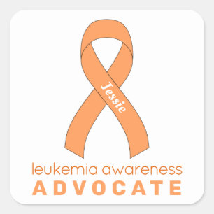 Cuadrada Leukemia Advocate Pegatina de la Plaza Blanca