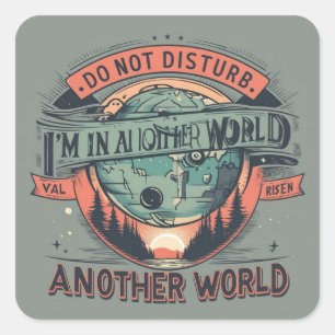 Cuadrada Leyendo Pegatina de escape