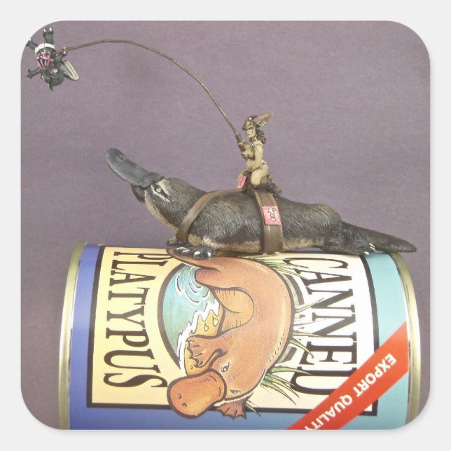 Cuadrada libby en una plataforma en un pegatina (Anverso)