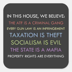 Cuadrada Libertario, creemos Pegatina