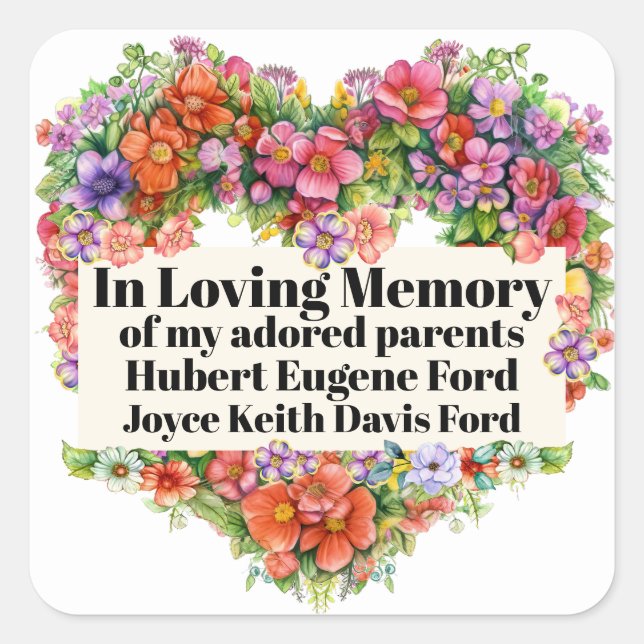 Cuadrada Libro Placa En El Pegatina De Memoriam (Anverso)