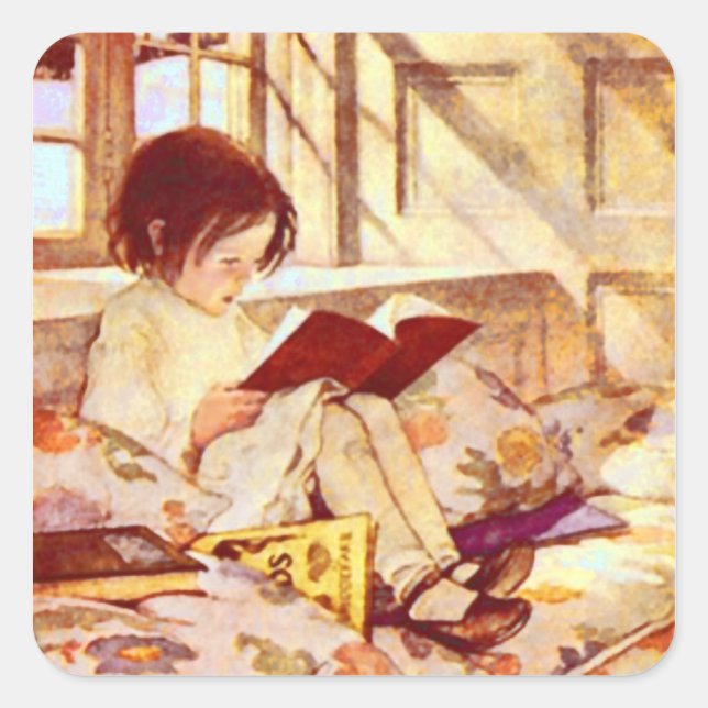 Cuadrada Libros de imágenes en Pegatina de invierno (Anverso)