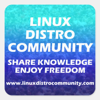 Cuadrada Linux Distro Community Square Pegatina 2 tamaños