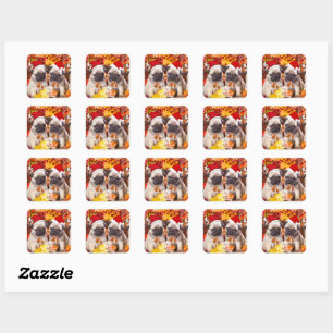 Cuadrada Little Pug Pegatina