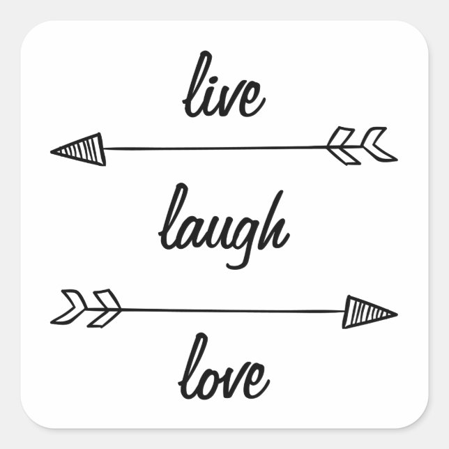 Cuadrada Live, Laugh, Love Pegatina (Anverso)
