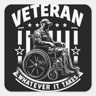 Cuadrada Lo que sea necesario para un veterano Pegatina