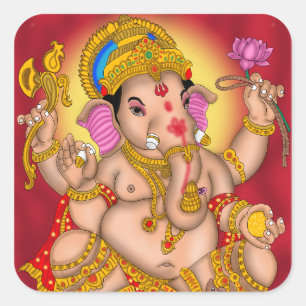 Cuadrada Lord Ganesha Pegatina
