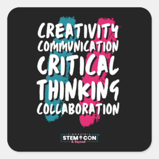 Cuadrada Los 4 C del Pegatina de STEM Square