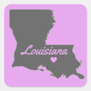 Cuadrada Love Louisiana Love Baton Rouge Pegatina
