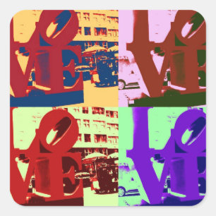 CUADRADA ~LOVE~ PEGATINA DE AMOR DEL ARTE POP