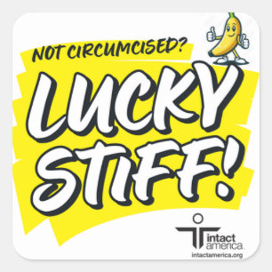 Cuadrada Lucky Stiff — Pegatina — Amarillo