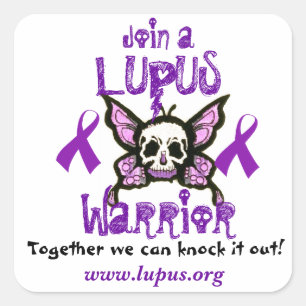 Cuadrada Lupus Warrior Pegatina