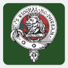 Cuadrada MacGregor Clan Badge Pegatina Forest Green