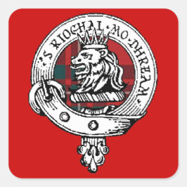 Cuadrada MacGregor Clan Badge Pegatina RED