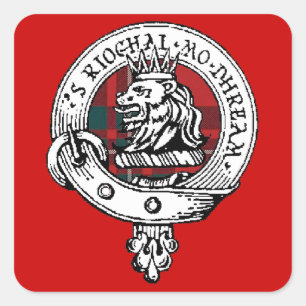Cuadrada MacGregor Clan Badge Pegatina RED