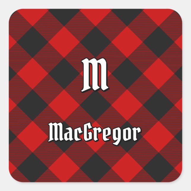 Cuadrada MacGregor Rob Roy Tartan Square Pegatina (Anverso)